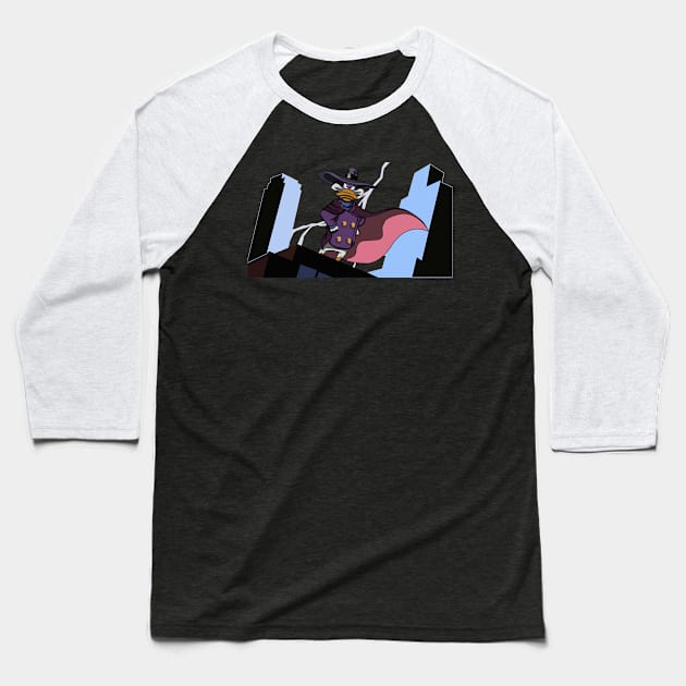 The Darkwing Flaps Baseball T-Shirt by StephenMakesStuff